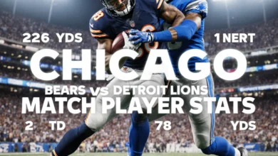 Chicago Bears vs Detroit Lions Match Player Stats