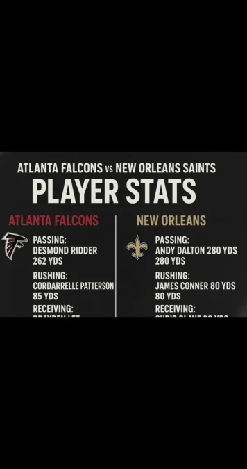 gamer challenger Atlanta Falcons vs New Orleans Saints match Player Stats