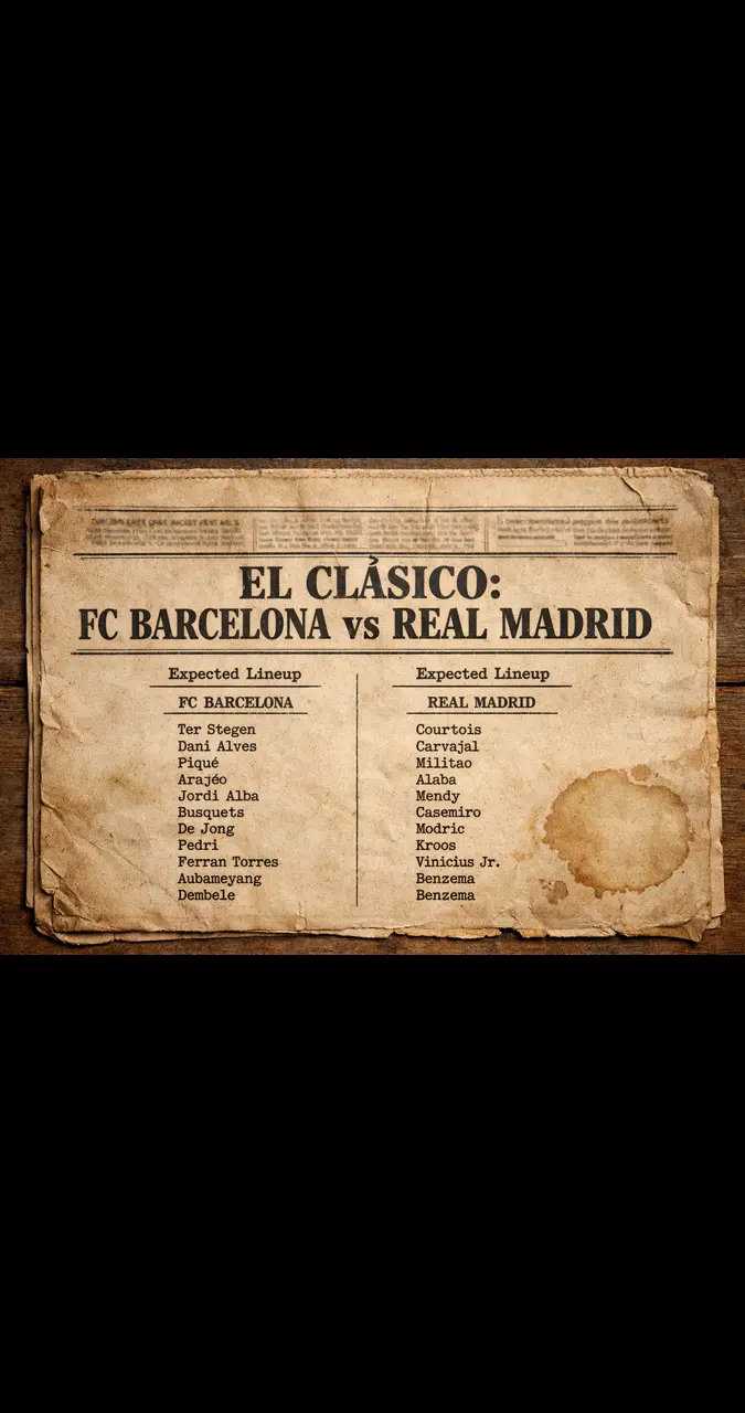 fc barcelona vs real madrid lineups