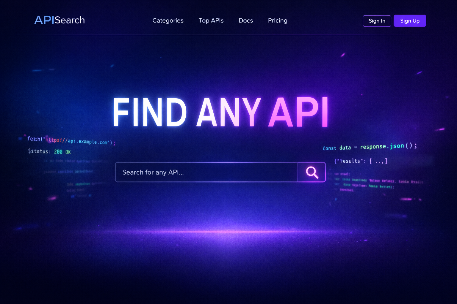 best api search company's homepage