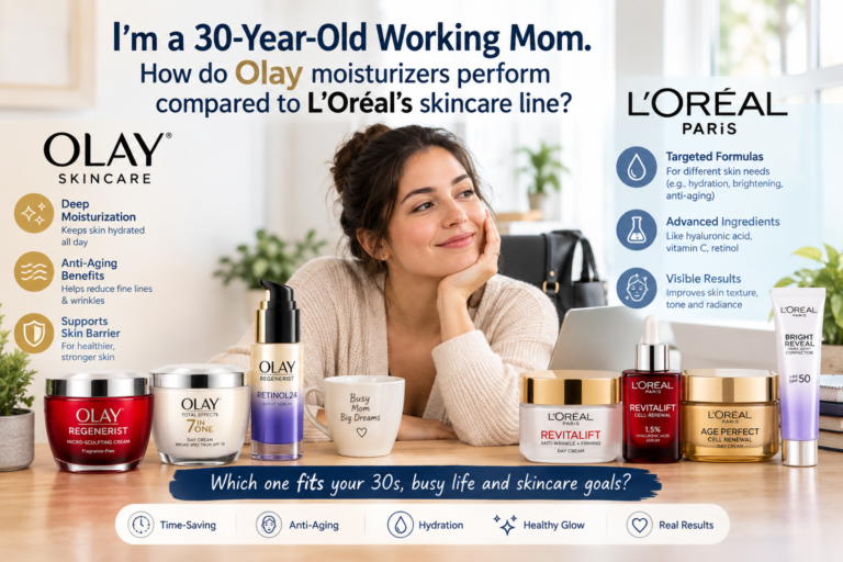 i’m a 30-year-old working mom. how do olay moisturizers perform compared to l’oréal’s skincare line?