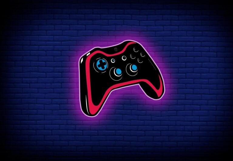 Neon-lit video game controller on a dark background for the Geekzilla Tio Geek honest guide
