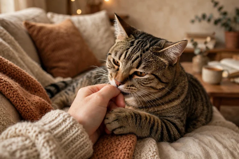 why does a cat bite its owner — featured illustration