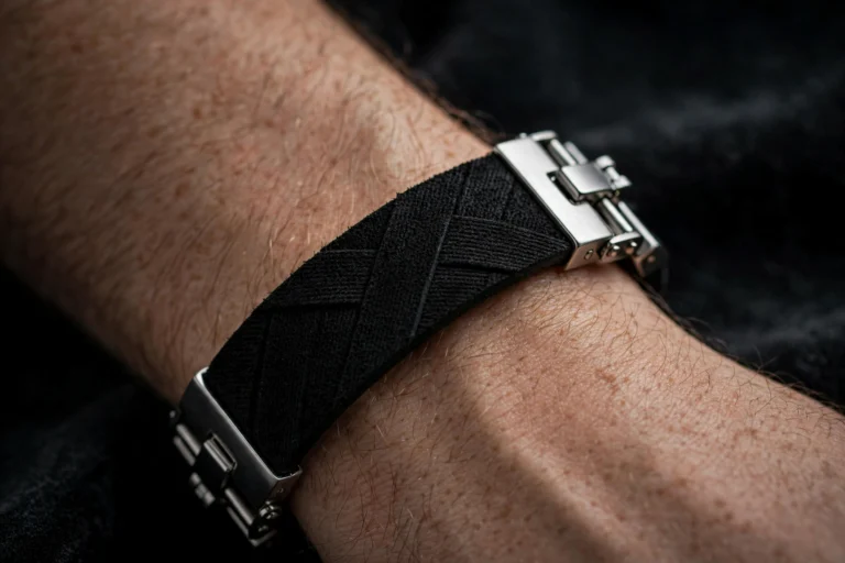 twill weave suede bracelet