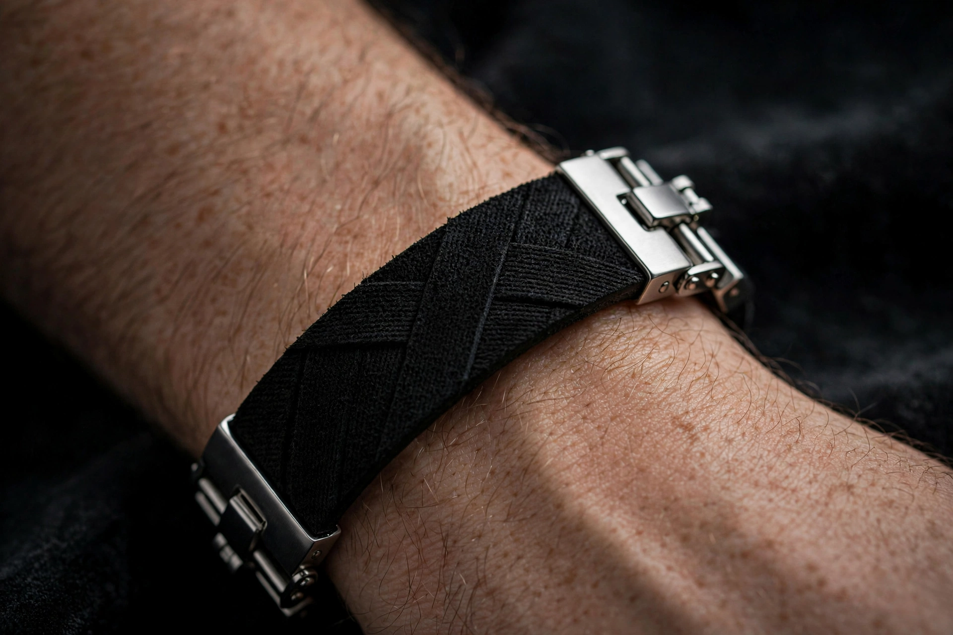 twill weave suede bracelet